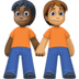 🧑🏿‍🤝‍🧑🏽 people holding hands: dark skin tone, medium skin tone display on Facebook